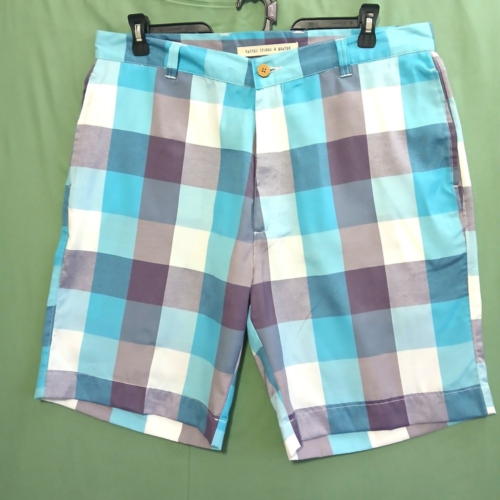 Vintage 1946 Mens Shorts 38 Plaid 100% Cotton Bermuda Preppy NWOT Casual Summer